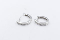 18ct White Gold Diamond Hoop Earrings