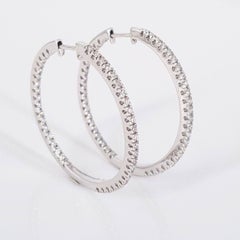 18ct White Gold Diamond Hoop Earrings
