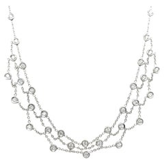 18ct White Gold Diamond Necklace – 1.0ct Total Diamond Weight