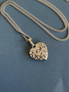 18ct White Gold Diamond Necklace 1ct Heart Pendant 18” Hallmarked VS One Carat