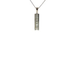 Pendentif diamant en or blanc 18ct - 1,50ct diamants baguettes naturels