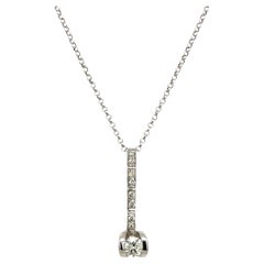 18ct White Gold Diamond Pendant Set With 0.22ct Round Brilliant Cut Diamonds
