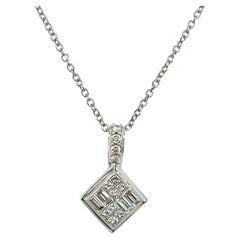 18ct White Gold Diamond Pendant Set With 0.25ct natural Diamonds on a chain