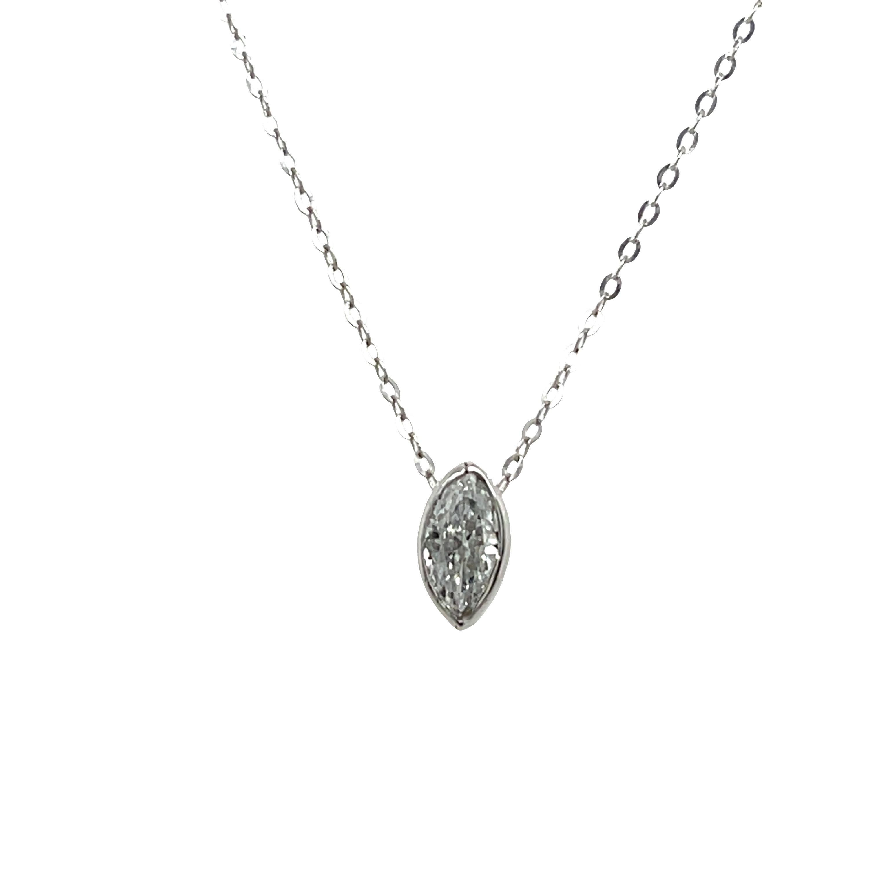 Donna Ciondolo in oro bianco 18ct con diamante rotondo 0,35 incastonato in vendita