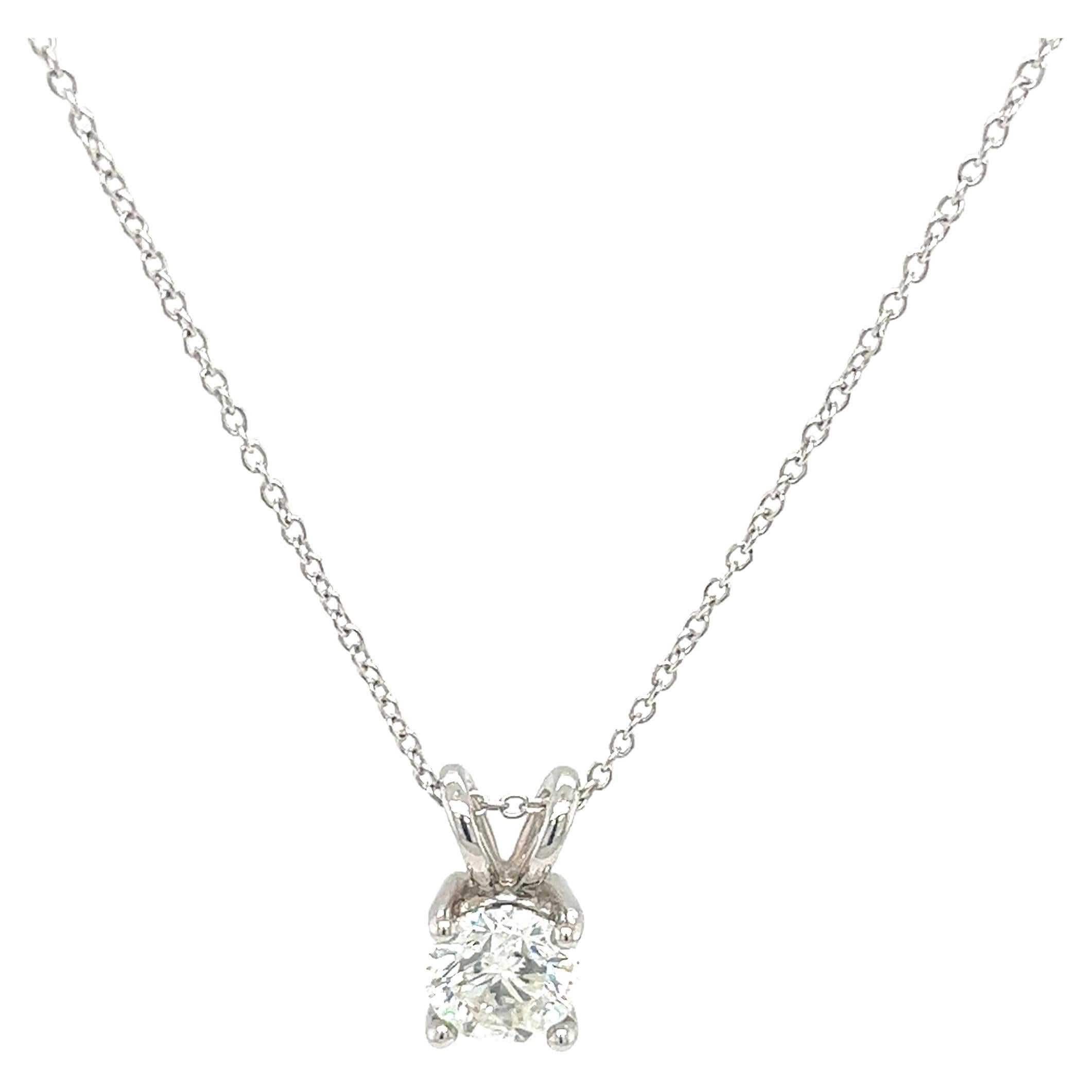 18ct White Gold Diamond Pendant Set With 1.04ct Round Brilliant Cut Diamond