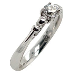 18ct White Gold Diamond Ring, Set With 0.22ct Round Diamond