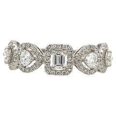 18ct White Gold Diamond Ring Set With Multi Shape Diamonds, 0.86ct