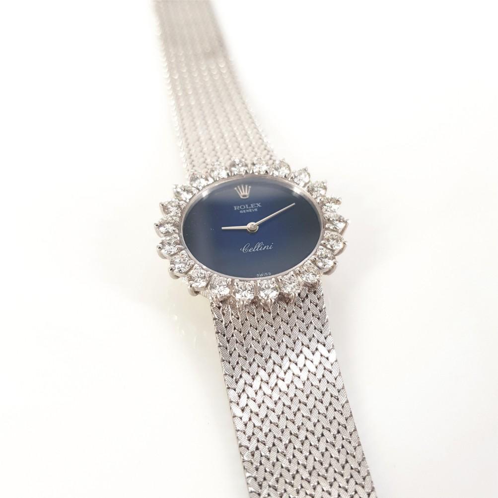 Modern 18ct White Gold & Diamond Rolex Cellini