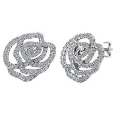 Boucles d'oreilles contemporaines en or blanc 18ct et diamants Design/One
