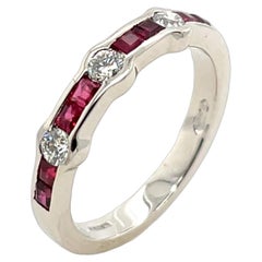 18ct White Gold Diamond & Ruby Ring