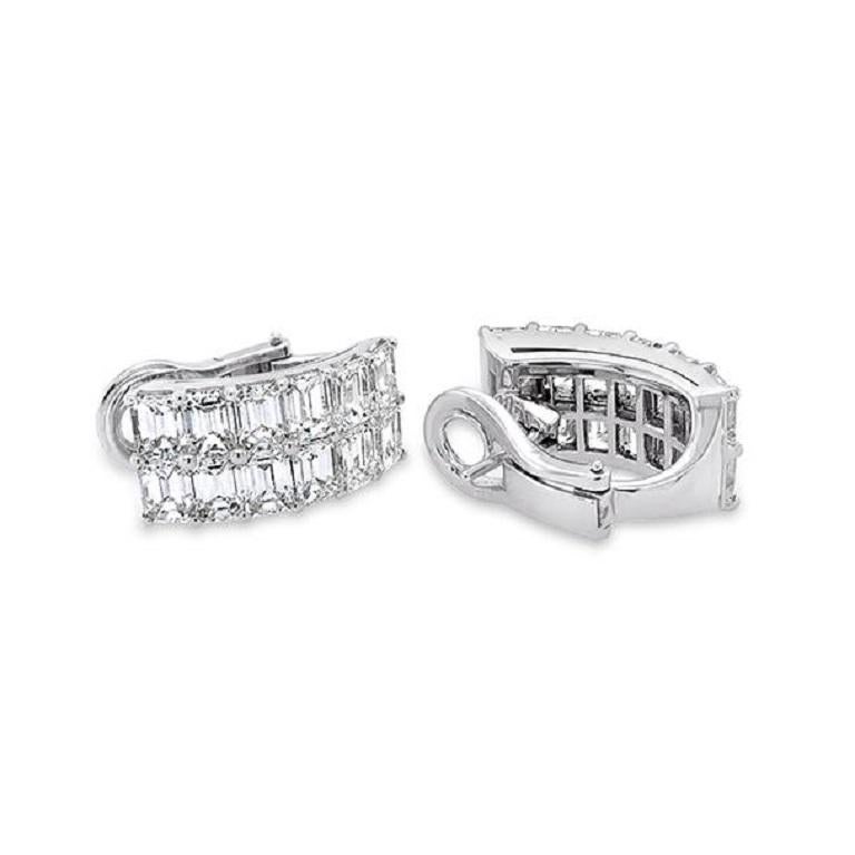 Contemporary 18ct White Gold Diamond Set Earrings For Sale