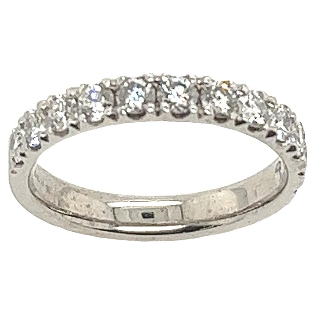 Alliance en or blanc 18 carats sertie de diamants naturels de 0,50 carat G/VS1