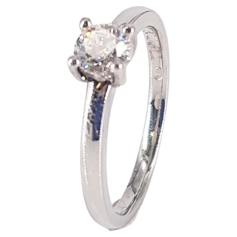 Cartier Diamond Solitaire 18ct White Gold Diamant Lègers Ring For Sale ...