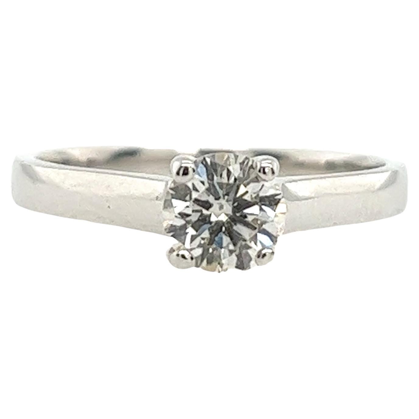 18ct White Gold Diamond Solitaire Ring Set With 0.64ct G/SI1