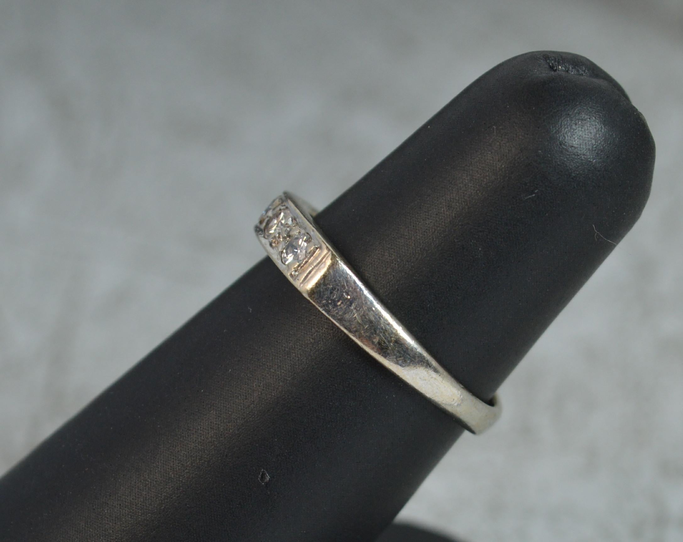 Edwardian 18 Carat White Gold Diamond Stack Half Eternity Ring