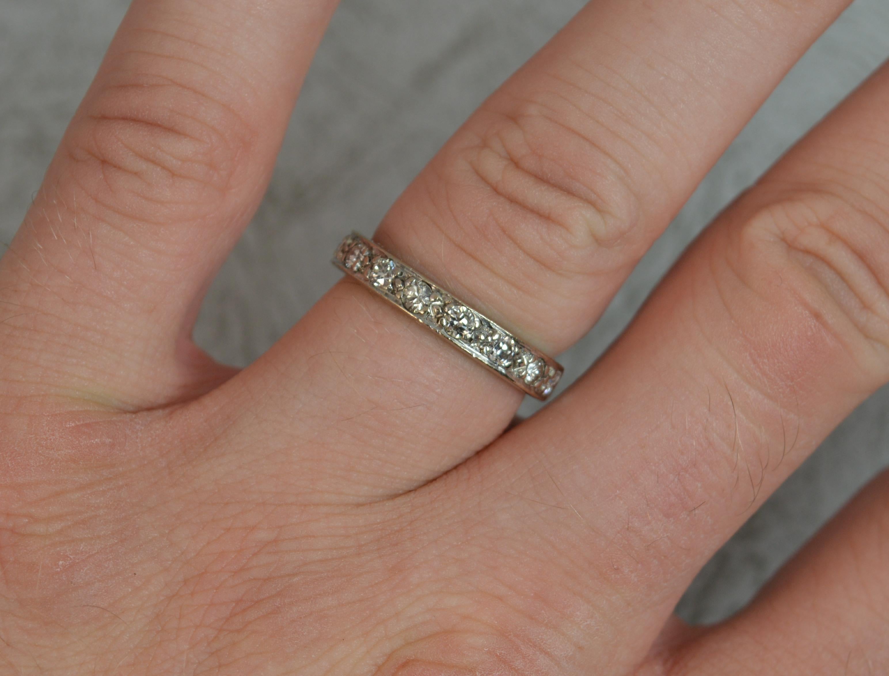 18 Carat White Gold Diamond Stack Half Eternity Ring In Good Condition In St Helens, GB