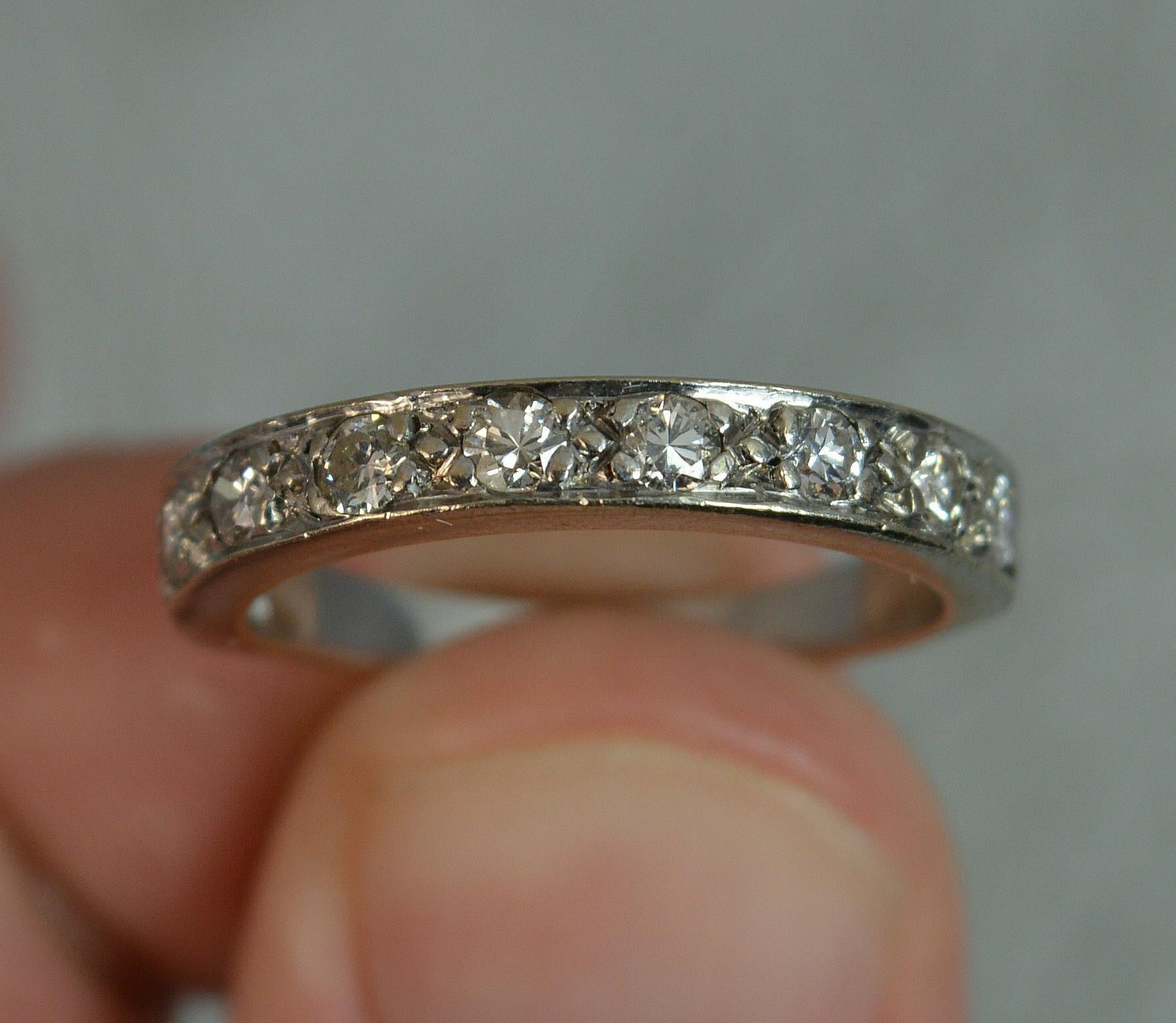 18 Carat White Gold Diamond Stack Half Eternity Ring 2