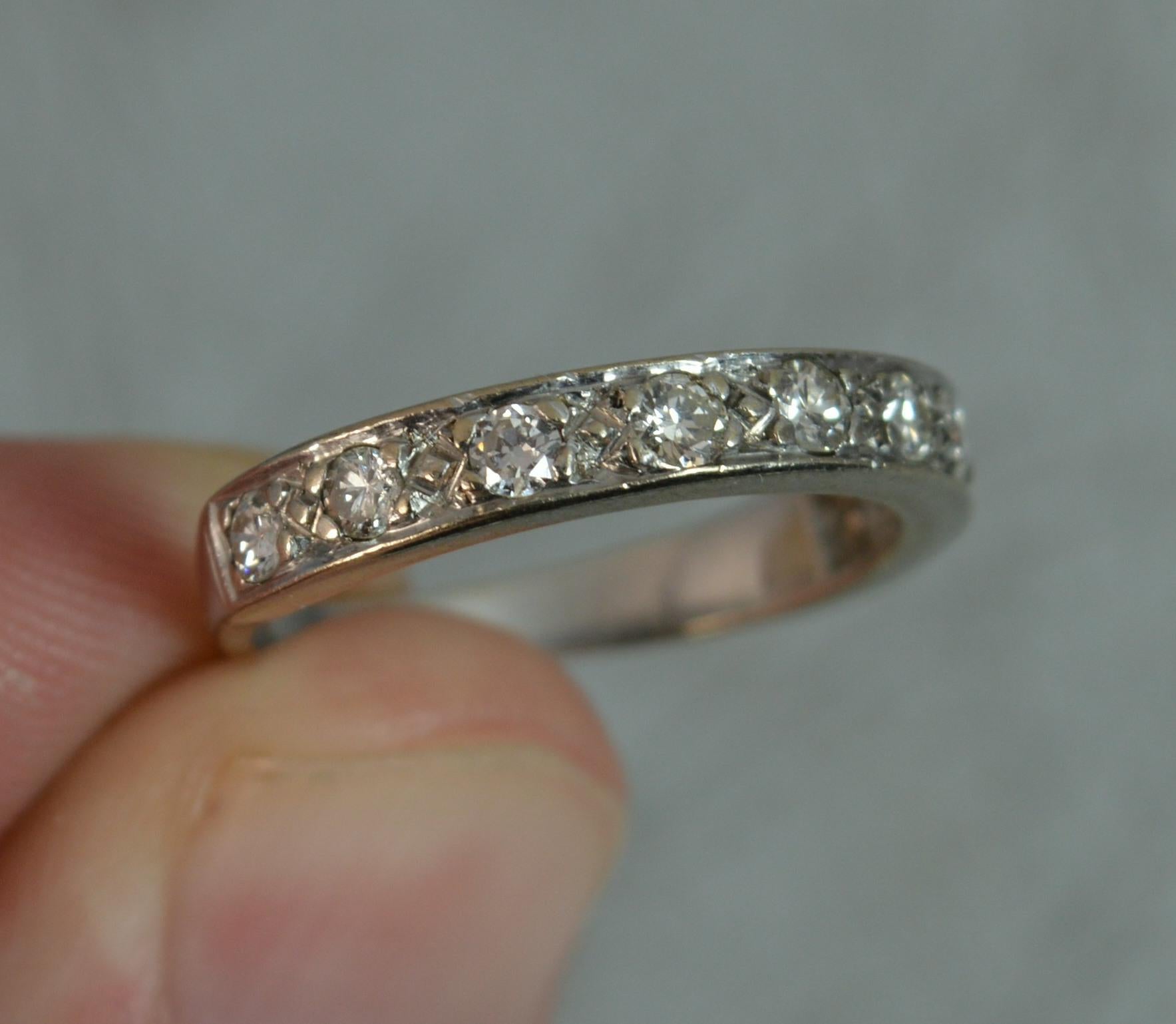 18 Carat White Gold Diamond Stack Half Eternity Ring 3