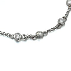 Pulsera de oro blanco de 18 quilates con diamantes, estilo vintage de los años 70