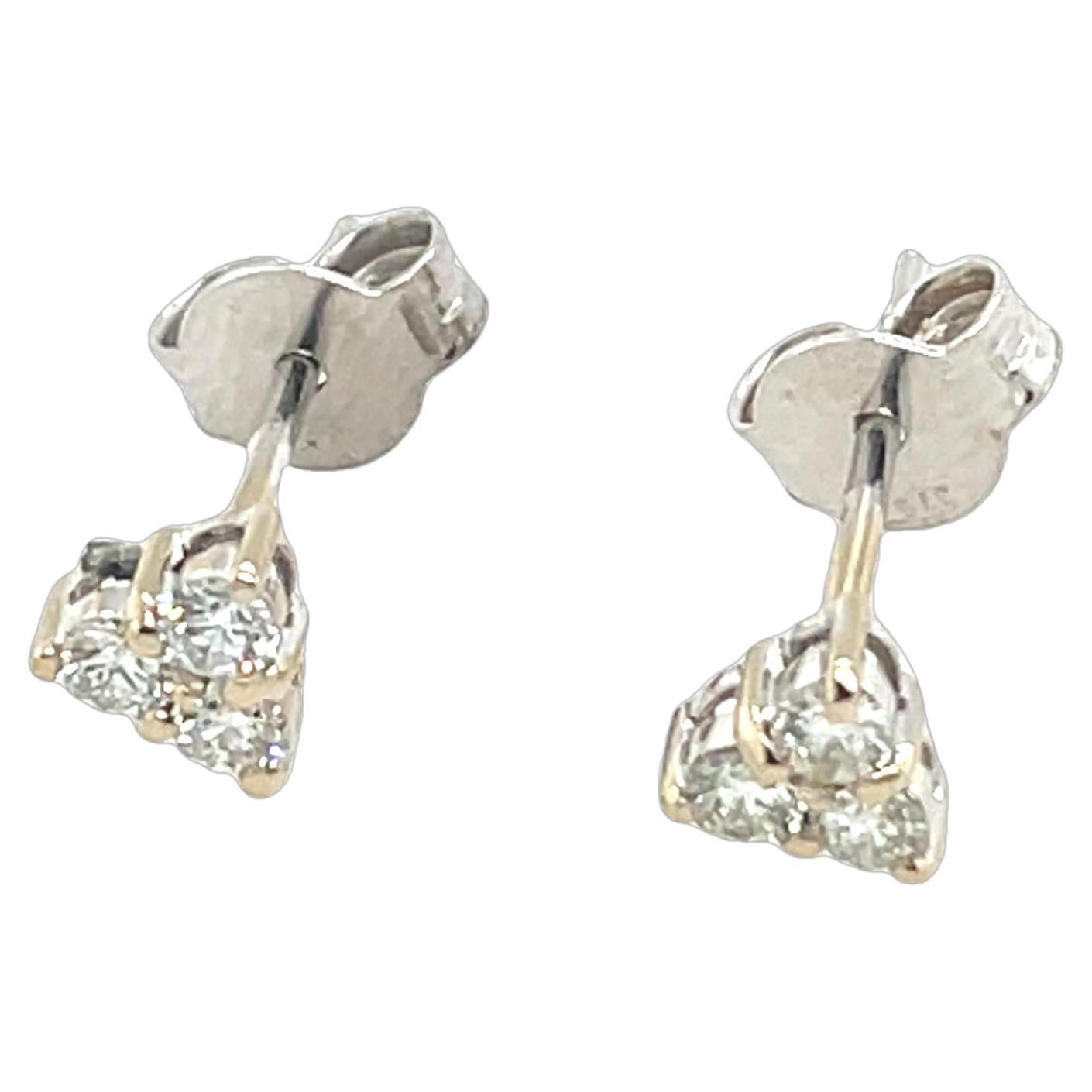 18ct White Gold Diamond Stud Earrings, 0.20ct Diamonds