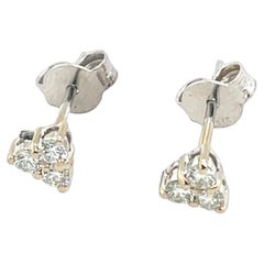 18ct White Gold Diamond Stud Earrings, 0.20ct Diamonds
