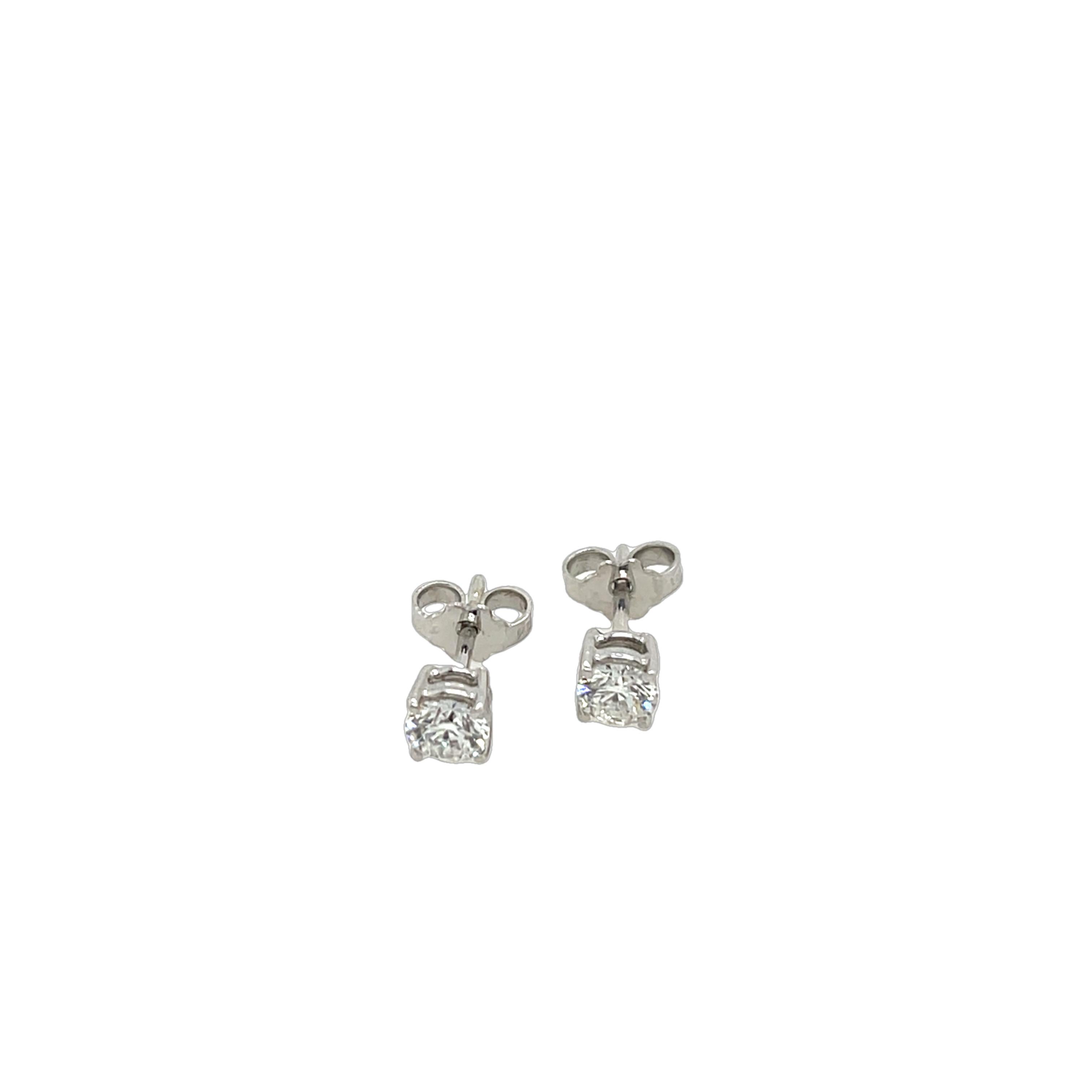 da uomo o donna Orecchini con diamanti in oro bianco 18ct, 0,69ct F-G/VS1 in vendita