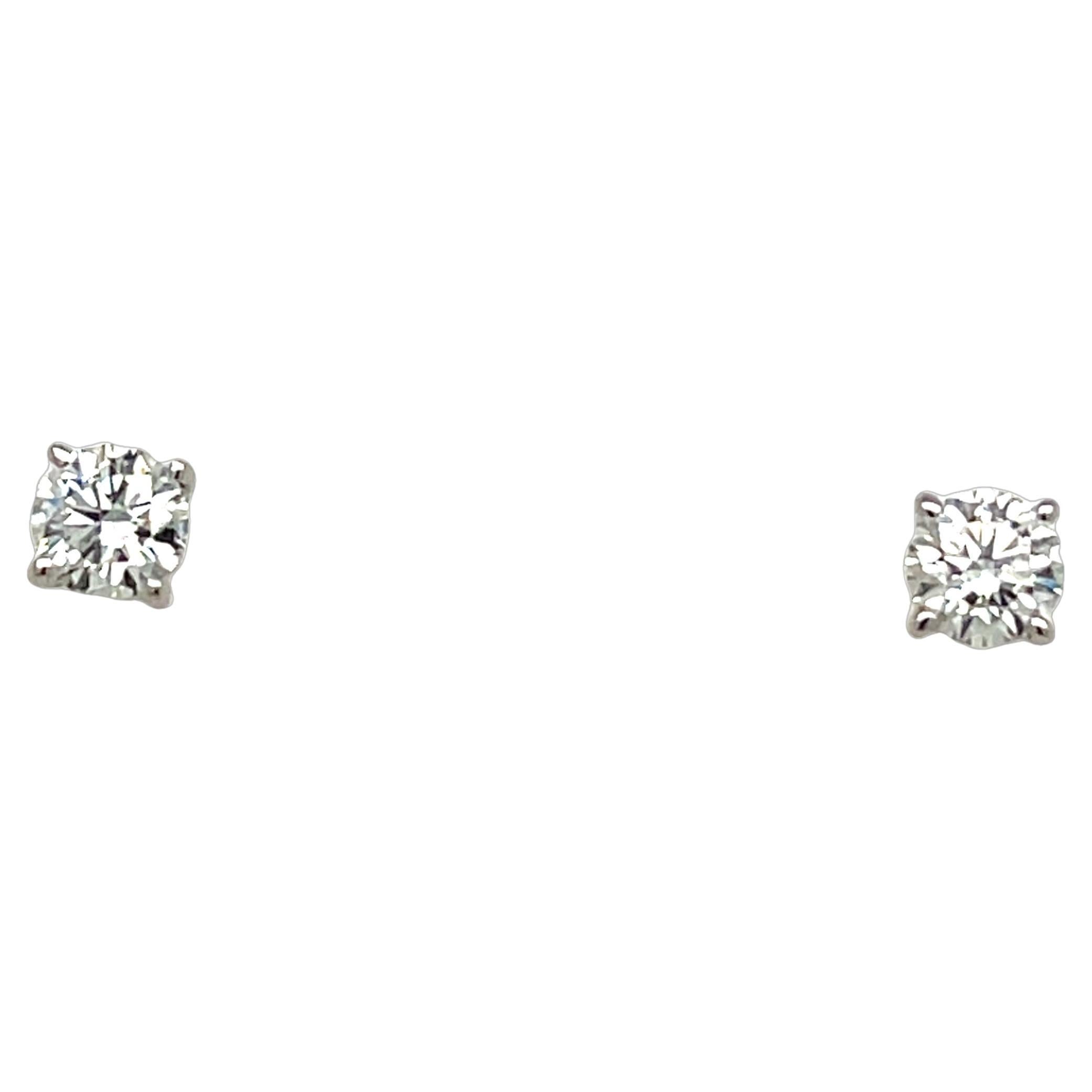 18ct White Gold Diamond Stud Earrings, 0.69ct F-G/VS1