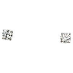 18ct White Gold Diamond Stud Earrings, 0.69ct F-G/VS1