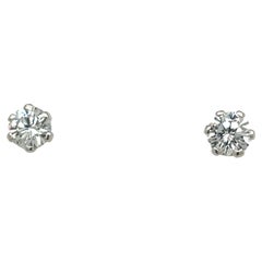 Pendientes de oro blanco de 18 ct, diamantes naturales de 1,10 ct