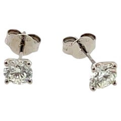 18ct White Gold Diamond Stud Earrings, 1.22ct
