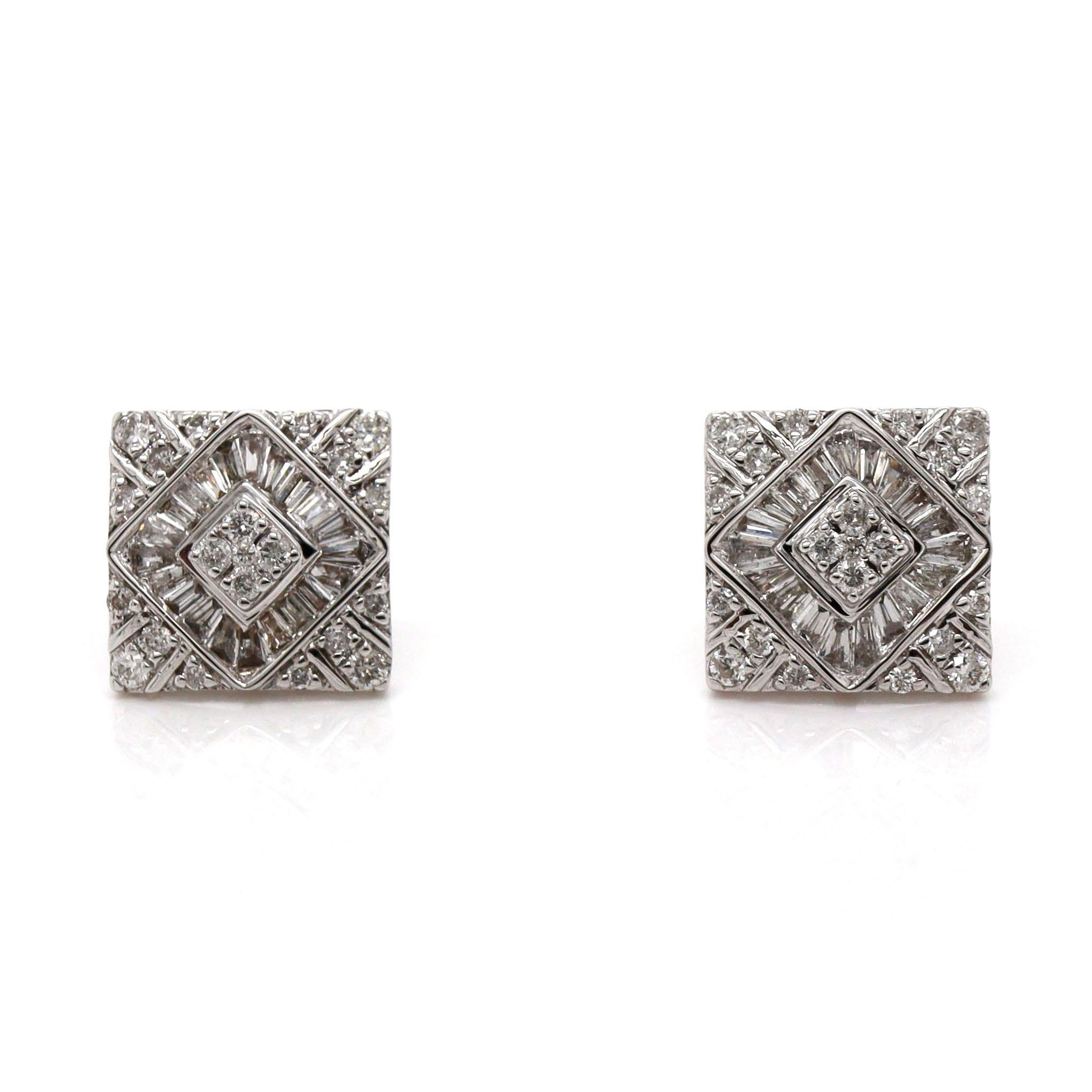 Orecchini con diamante in oro bianco 18CT In condizioni Nuovo in vendita a Sydney, NSW