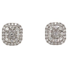 18CT White Gold Diamond Stud Earrings