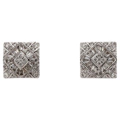 18CT White Gold Diamond Stud Earrings