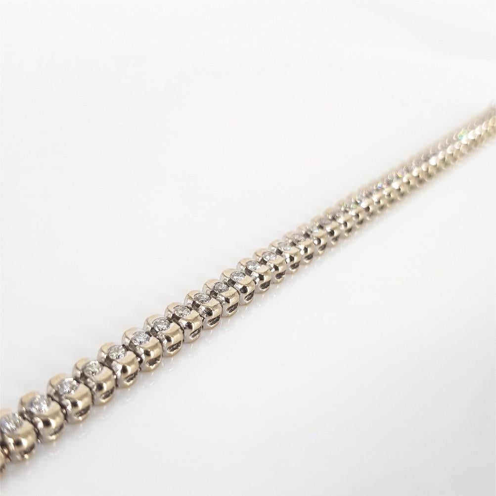 18ct White Gold Diamond Tennis Bracelet 2