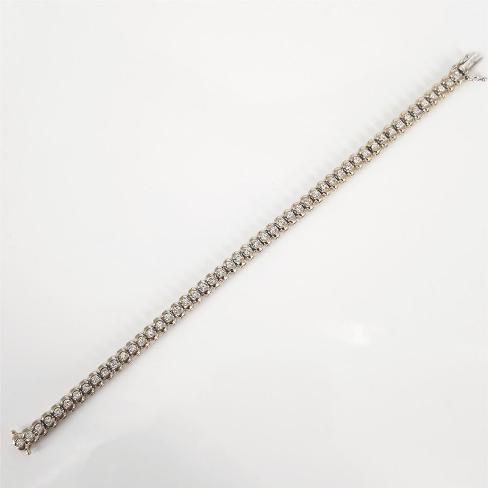 18ct White Gold Diamond Tennis Bracelet 3