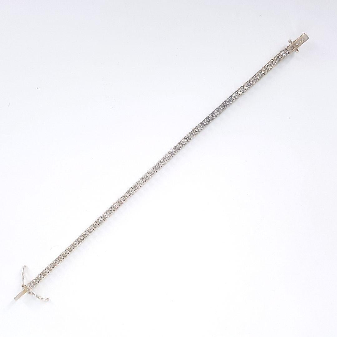 Diamant-Tennisarmband aus 18 Karat Weißgold (Rundschliff)
