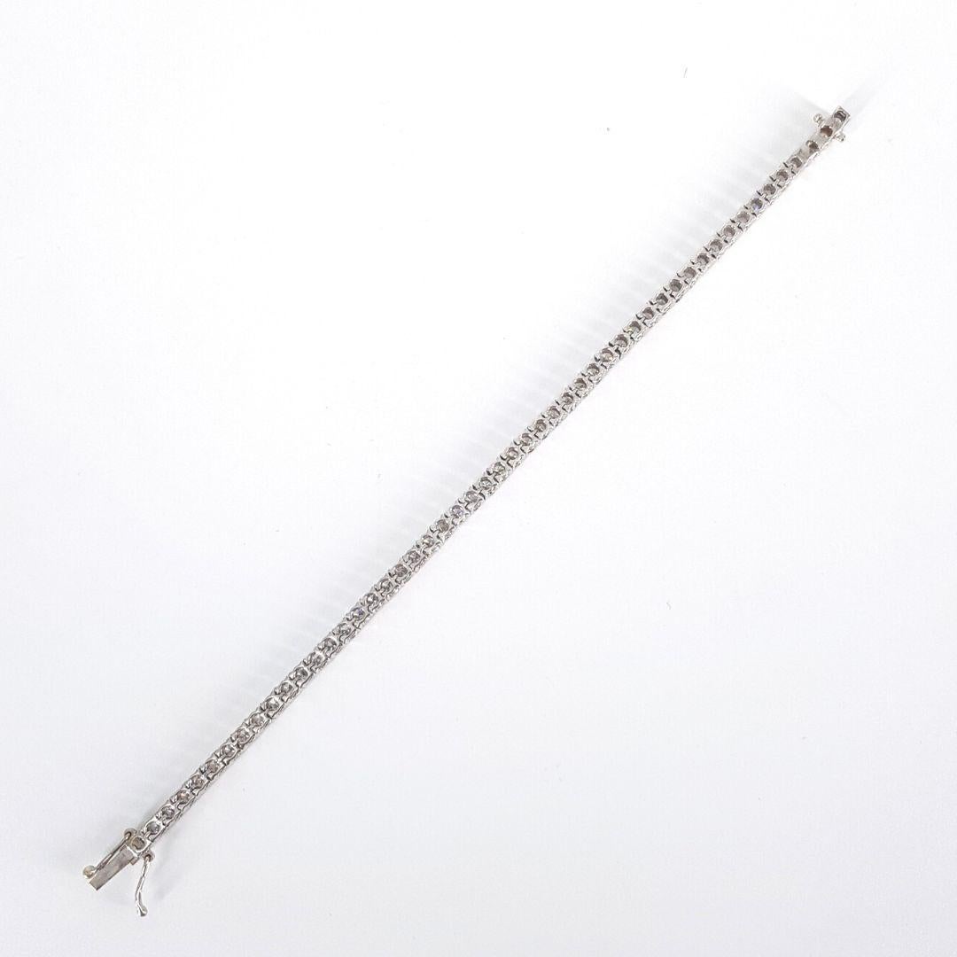 Round Cut 18ct  White Gold Diamond Tennis Bracelet