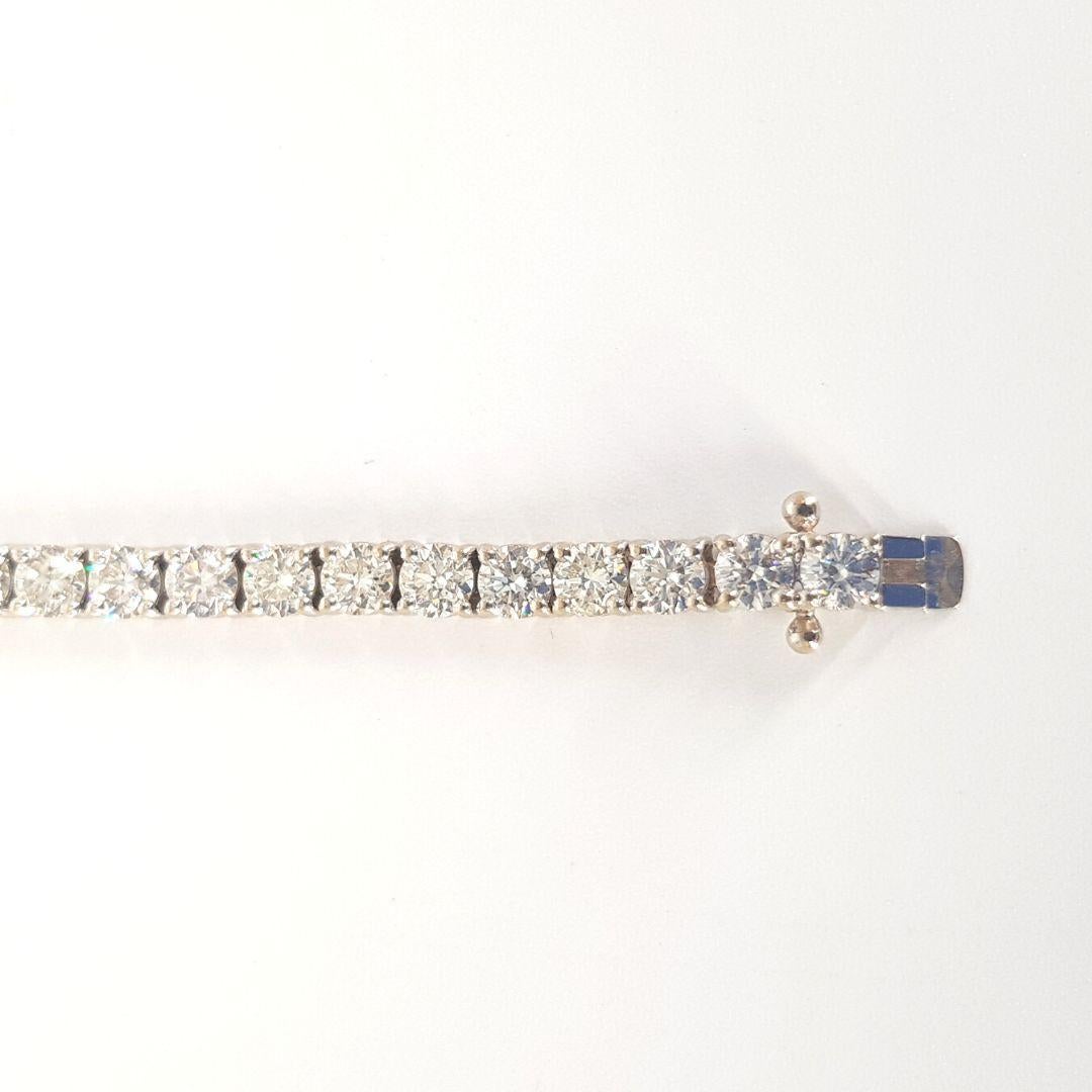 Diamant-Tennisarmband aus 18 Karat Weißgold Damen