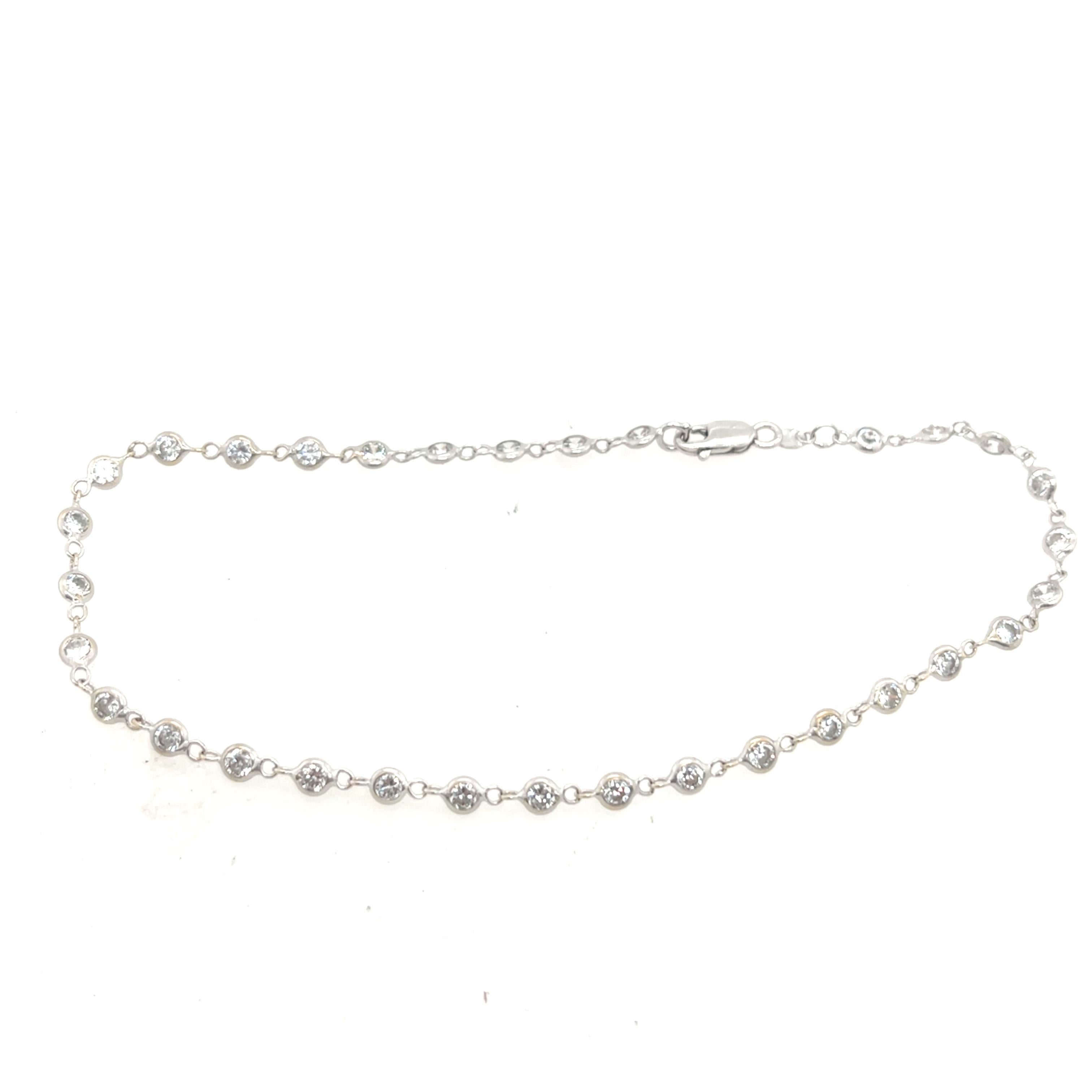 De las mujeres Pulsera de tenis de diamantes en oro blanco de 18 ct en venta