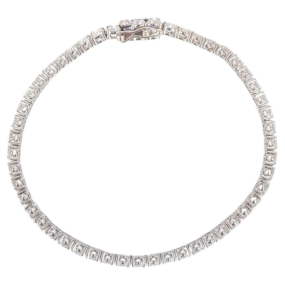 18ct White Gold Diamond Tennis Bracelet