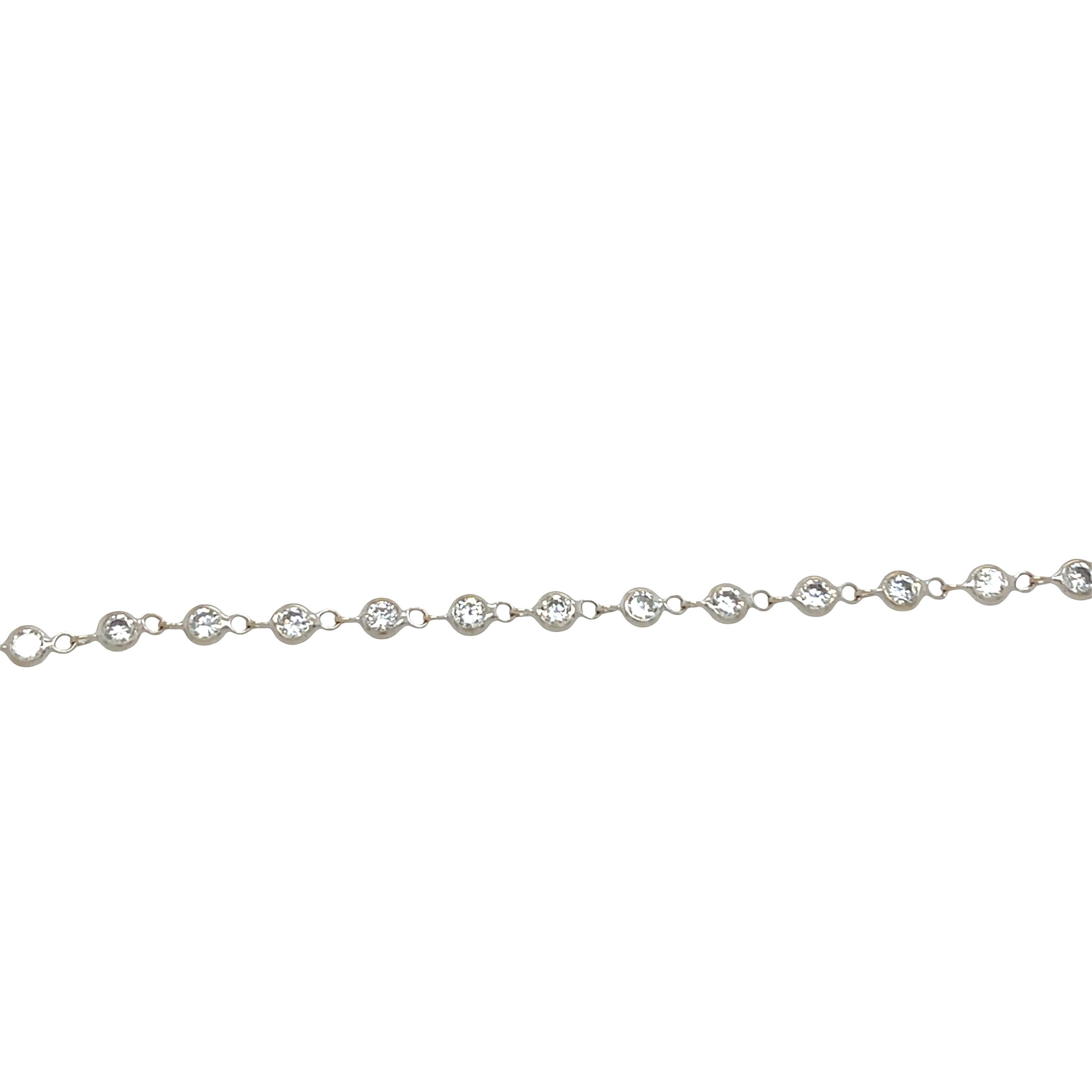 Pulsera de tenis de diamantes en oro blanco de 18 ct en venta
