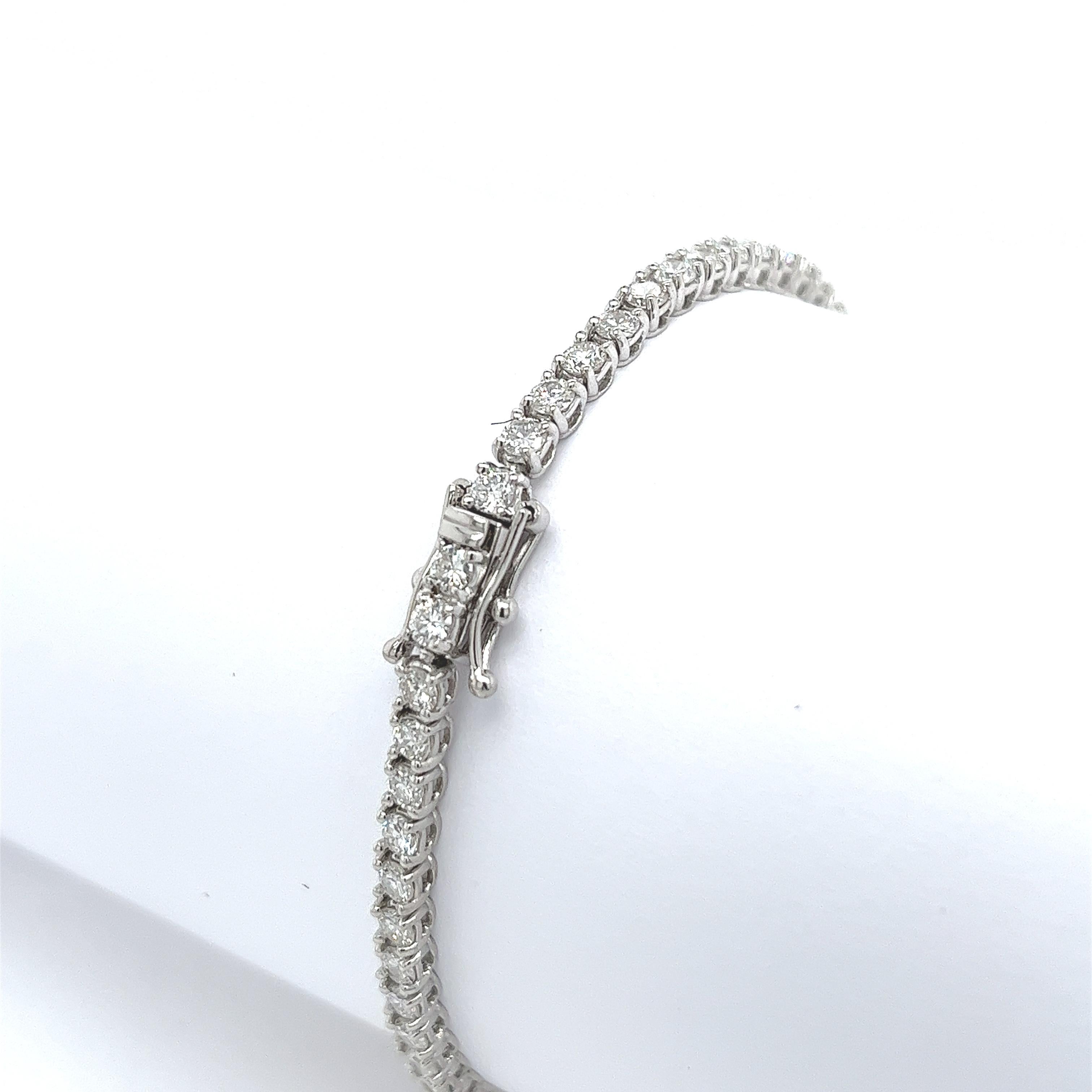 1.60ct 18ct white gold tennis bracelet guaranteed g/h colour si purity natural diamonds