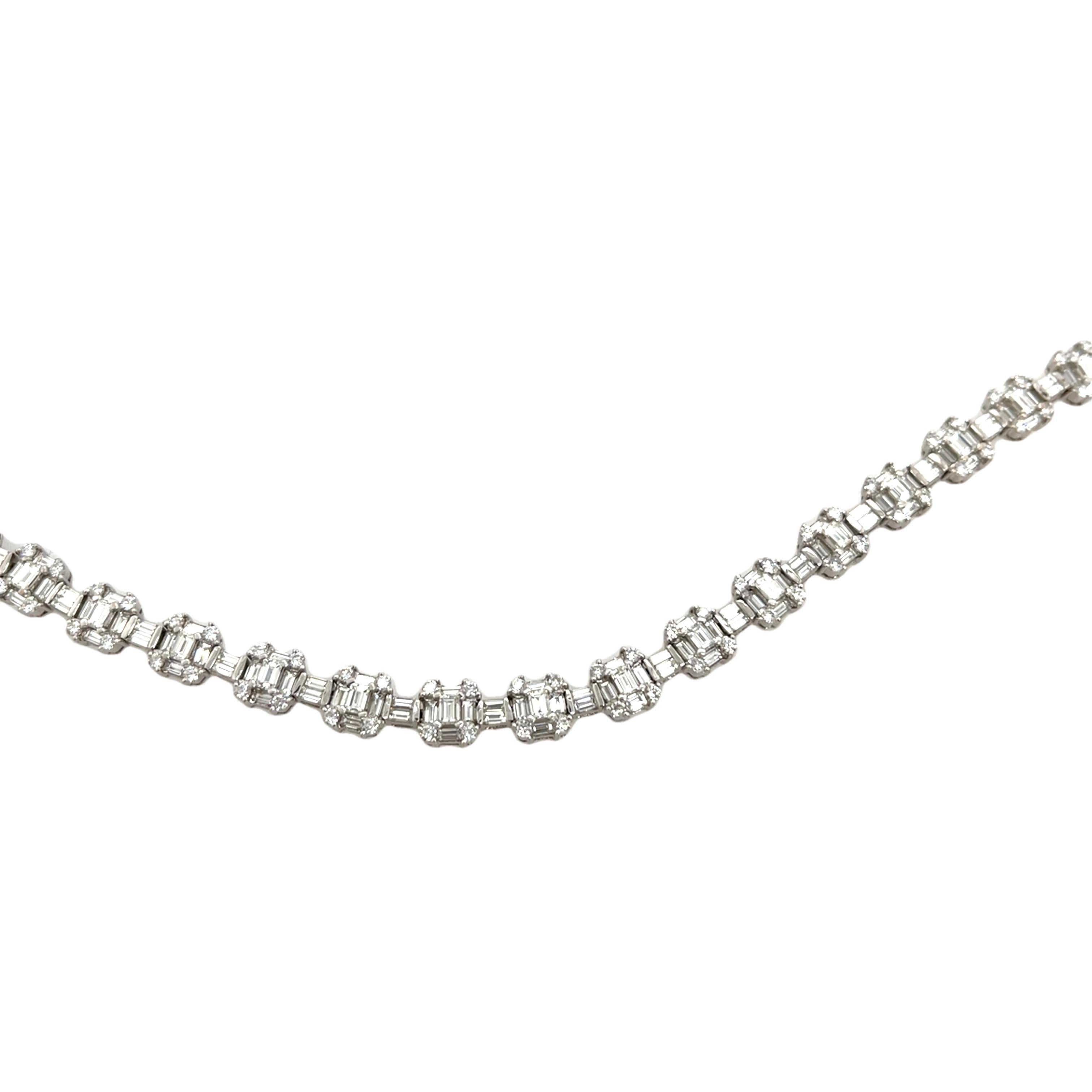 Women's 18ct White Gold Diamond Tennis Bracelet Set With 6.0ct G/VS2 Natural Diamonds