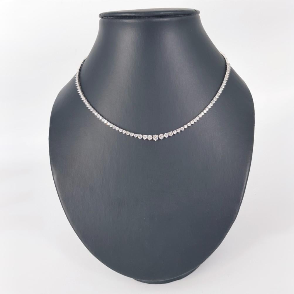 18ct White Gold Diamond Tennis Necklace 7