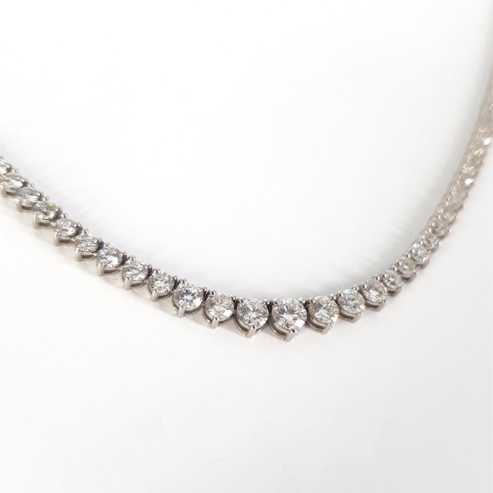 Women's 18ct White Gold Diamond Tennis Necklace