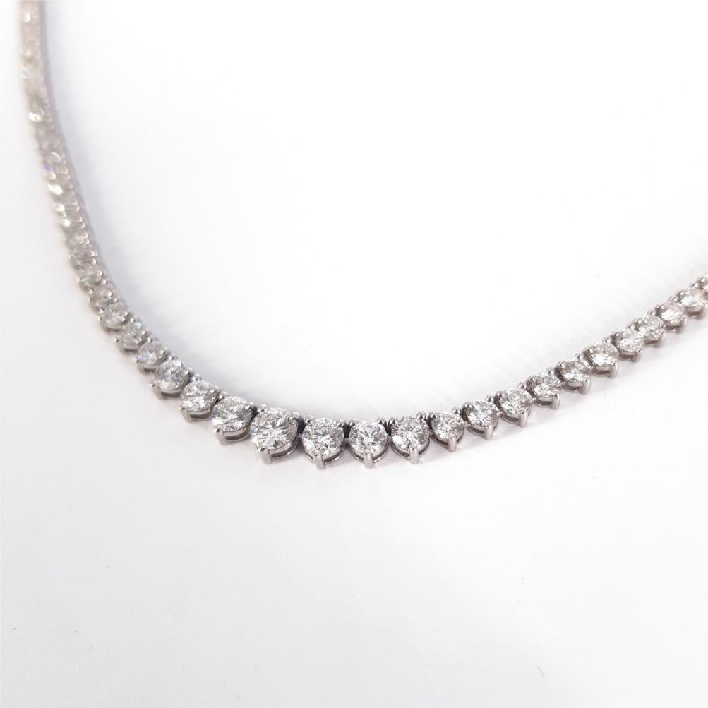18ct White Gold Diamond Tennis Necklace 1