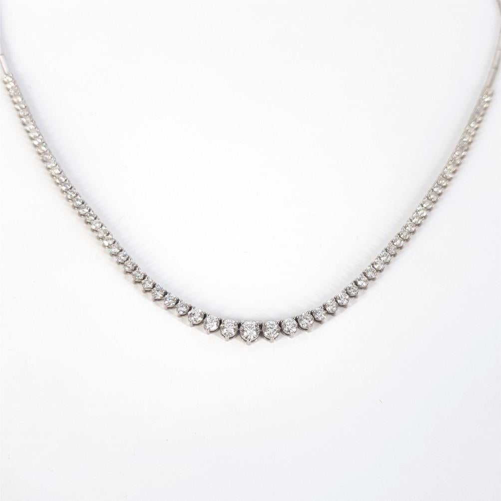 18ct White Gold Diamond Tennis Necklace 2