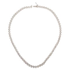 18 Carat White Gold Diamond Tennis Necklace