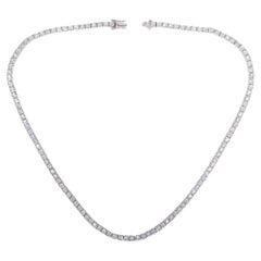 Diamant-Tennis-Halskette aus 18 Karat Weißgold