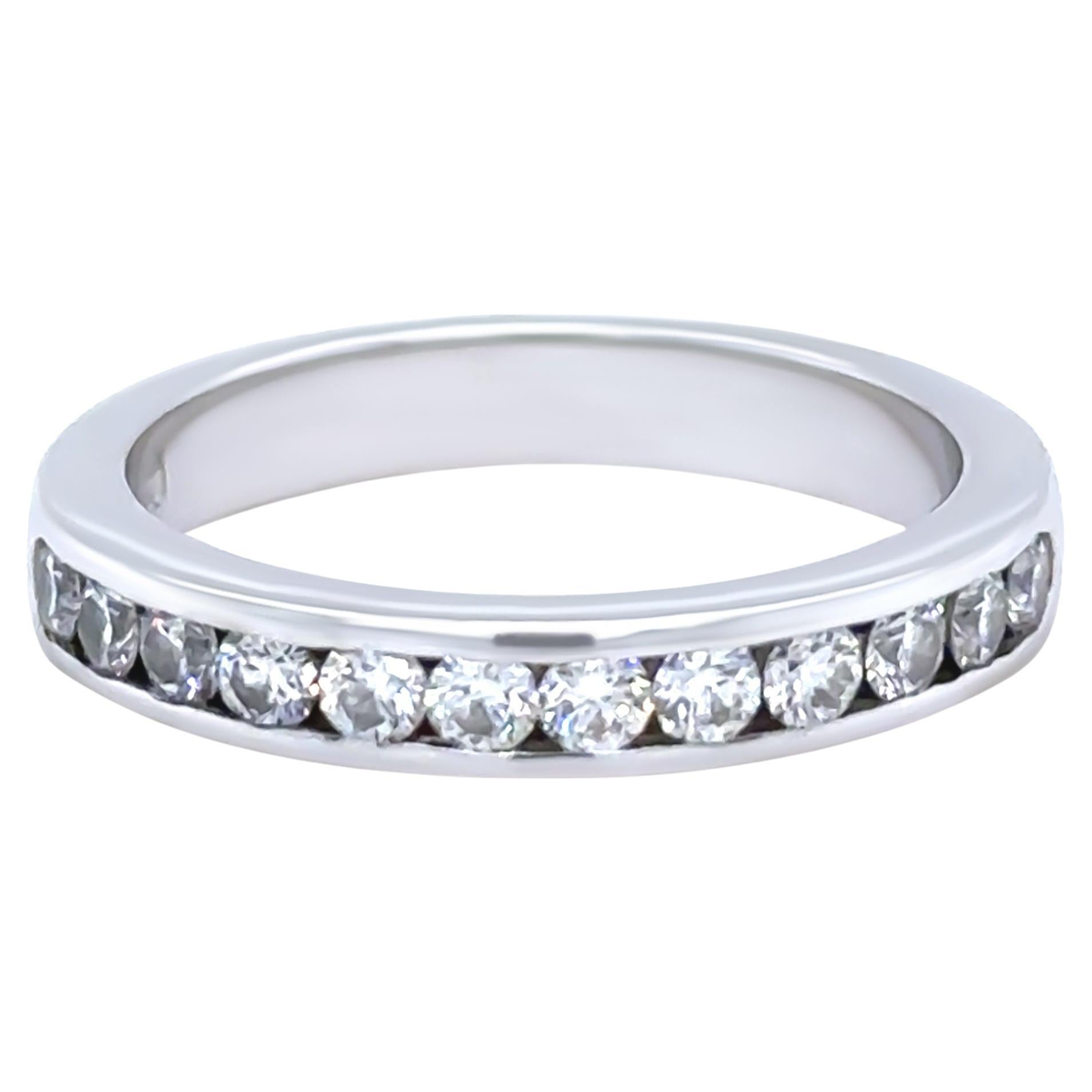 18 Karat Weißgold Diamant-Hochzeitsring 0,60 Karat